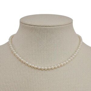 14K Knotted Pearl Strand Necklace, 18" Long C709